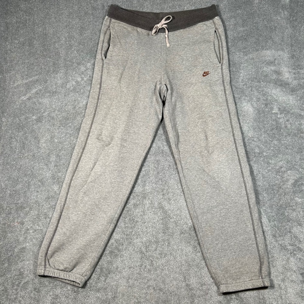 VTG Nike Joggers Sweatpants 80s Fleece Y2K Mens Medium Gray